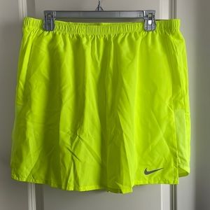 Neon yellow athletic shorts